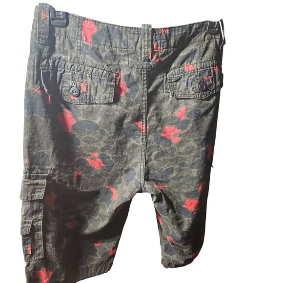 Mens Smoke Rise Camouflage Cargo Shorts W/ Drawstring Hem & Pockets Size 34 Cott - Picture 7 of 8
